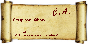 Czuppon Abony névjegykártya